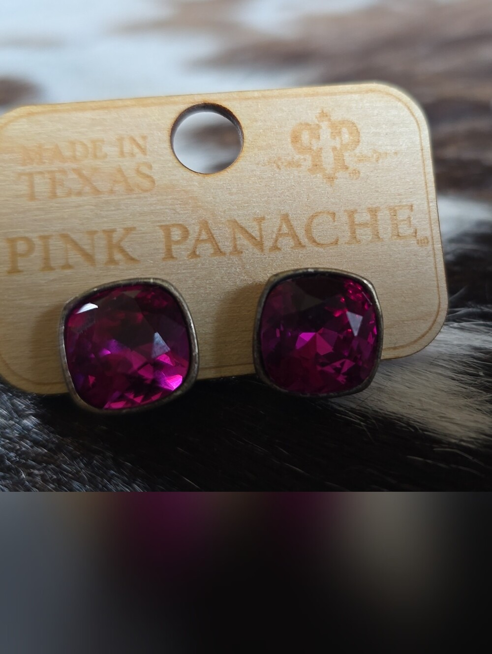 Pink/Purple Stud Earings